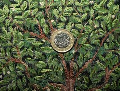 Green Meadow Tree Tapestry Fabric Curtain Upholstery Cushion Blanket Throws Use