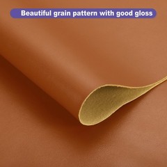 PU Faux Leather Fabric 0.4 Yards Synthetic Leather Material Brown