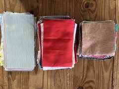 EUC 100% COTTON QUILT SQR 4.5″x6″, 4.5″x9″, 5″x5″ FEW HUNDREDS PIECES 32 OZ TOTA