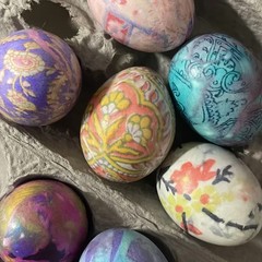 10 qty 8″x8″ Lot Silk Vintage Sari Fabric remnants for Easter Egg Dye