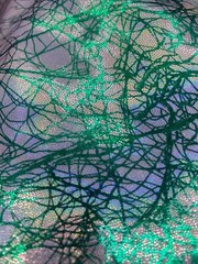 Green Mystique 4 Way Stretch Polyester Spandex Fabric Foggy Foil by the yard