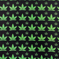 Marijuana Cannabis Leaves Print Fleece Fabric – 60″ Wide – Sold by The Yard