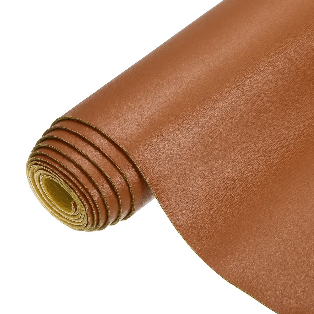 PU Faux Leather Fabric 0.4 Yards Synthetic Leather Material Brown