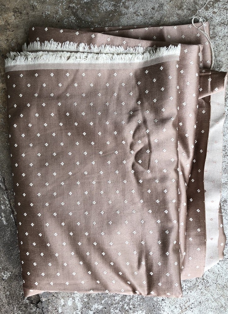 Drapery Fabric 2.44 Yards 56 Inches Wide Dotted Swiss Golden Brown 88” Long