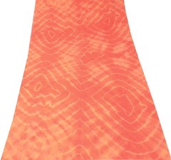 Sushila Vintage Peach Sari Remnant Scrap Art Georgette Silk Tie-Dye Craft Fabric