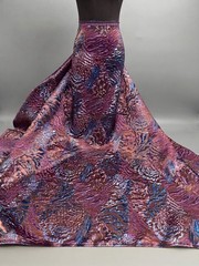 Purple Copper Blue Jacquard Metallic Brocade Fabric 58” Width By The Yard