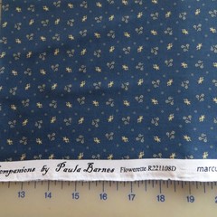 By The Yard ~ Flowerette Blue by Marcus $3.99 Ships ANY Amount Fabric