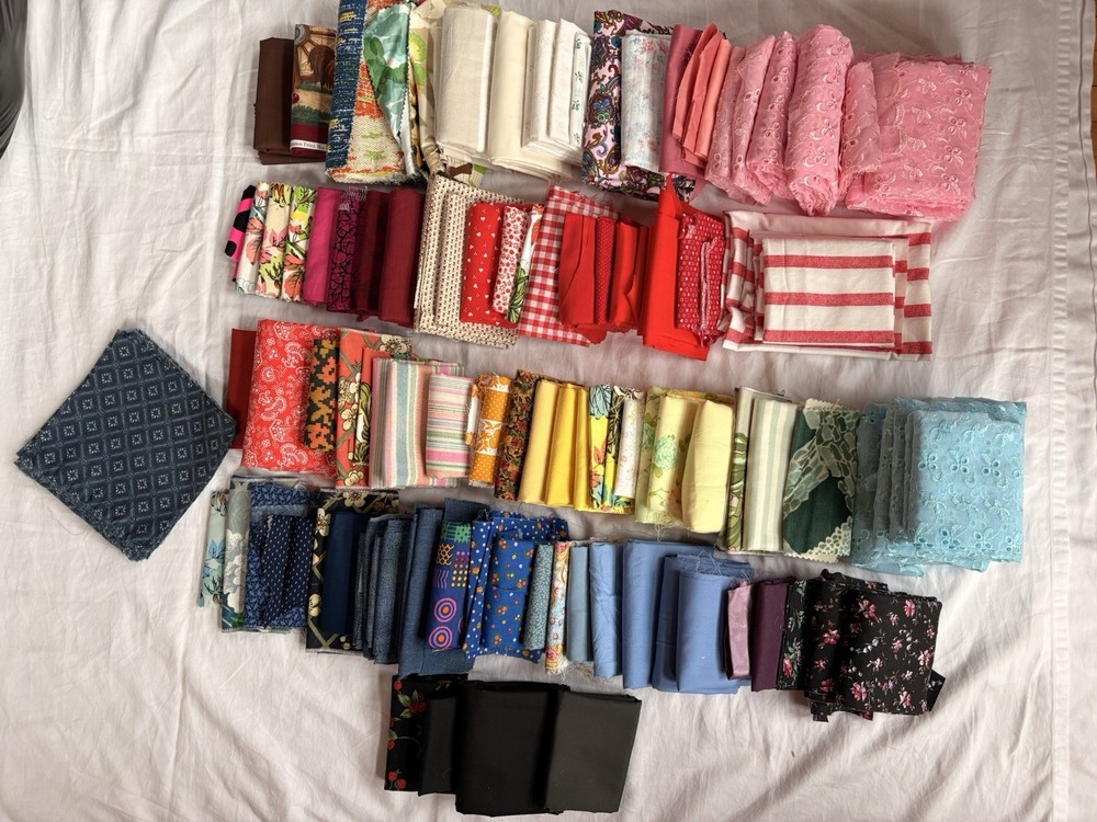 Fabric Remnants & Scraps Lot – Vintage Fabric – Large Lot – 10+ Pounds Of Fabric