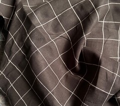 Yarn-Dyed Linen Large Windowpane in Black/White Medium Weight 58” Wide BTY