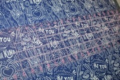 GIRLS FABRIC Fat Quarter FQ {100% COTTON} Rainbow KINDNESS Positive Message KIND