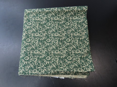 Unknown Mfg Green w/Floral Flower Leaves Pattern 88″x44″ Fabric