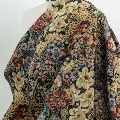 Yellow Daffodil Floral Vintage Jacquard Tapestry Upholstery Indoor Decor Fabric
