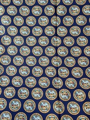 United States Blue US Military Army Medallion Seal Fabric 4 Yards