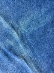 Hand Dyed ORGANIC INDIGO Shibori on ORGANIC NATURAL DENIM 59″ W x 46″ L