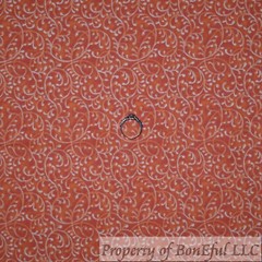 BonEful Fabric FQ Cotton Quilt Orange Tonal Calico Leaf Flower Tiny Little Print