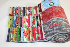 20 PC 2.5″ JELLY ROLL CHRISTMAS No Duplicates 100% Cotton Fabric-Quilt-Sew #127