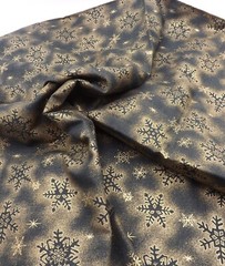 Jo Ann’s Ombre Snowflakes Fabric 2/3 Yd Black Gold Holiday Christmas Winter