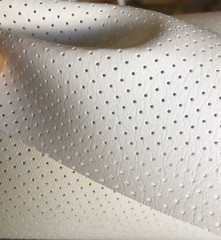 SHIPS FOLDED Vinyl Marine Perforated all the way through White Upholstery Fabric