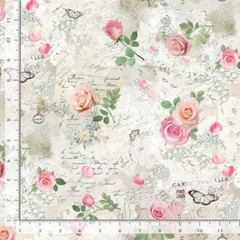 Pink Rose Fabric By The Yard Parisian Floral Cotton Timeless Treasures CD3144