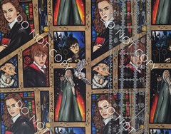 100% Cotton Woven Fabric Harry Potter Collage By The 1/4 Yard 9×56
