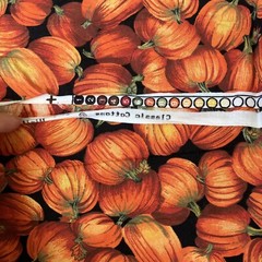 HARVEST All Over PUMPKIN COTTON PRINT BY CLASSIC Cottons 2 1/4 yards +