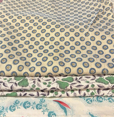 Vintage-Cotton Broadcloth Fabric-Remnants-1# 7oz -4+ Yards-3 Different Designs