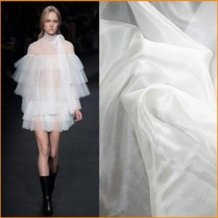 1 Yds Super Thin Natural White Silk Chiffon Sheer Fabric Wedding Silk Ponge