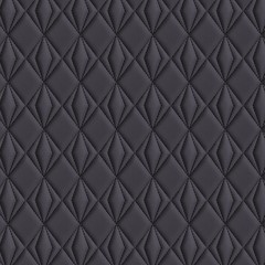 Black Quilted Nappa Leather Diamond Car Upholstery Fabric 64″W Sold By Yard