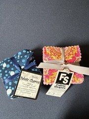 250 2.5” Quilting Squares, Batiks In Blue Tones(100) And Pink Purple Red (150)