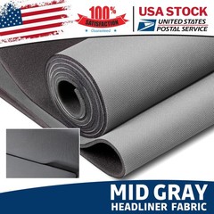 Flat Knit Headliner Fabric 60″x60″ for Car Interior Roof Replace Medium Gray