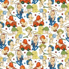 Americana Baby Blue Patriotic Baby Quilt Fabric BTY Michael Miller 44″ Wide