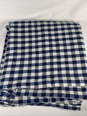 Handcrafted Cotton Fabric~Indigo & White Checks ~Imported From India- 45 in wid