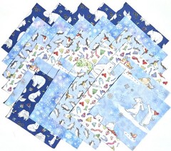 SNOWTIME from Clothworks – (30) 6.5″ fabric square set