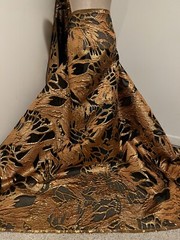 Copper Black Metallic Brocade Organza Fabric 58” Width Sold By The Yard