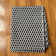 Black & White Chain Geometric Pattern Woven Fabric, Upholstery Heavy