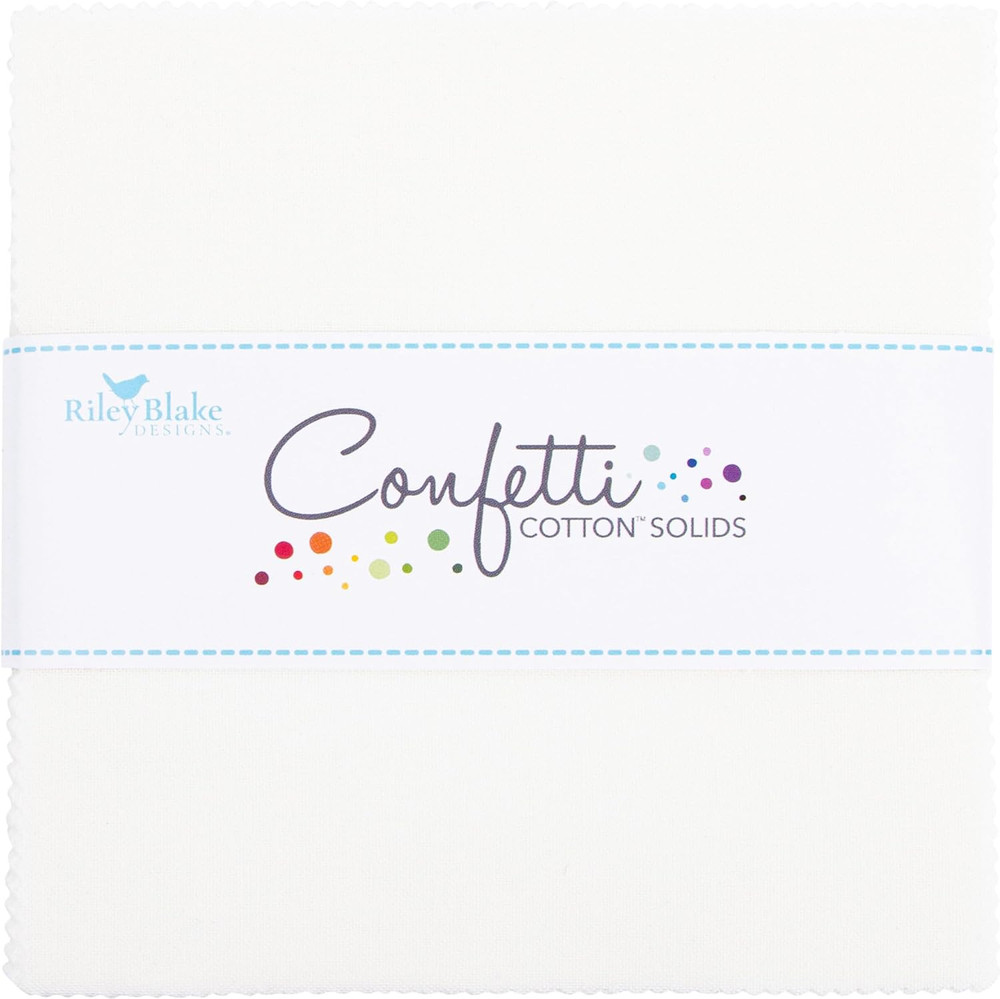 Confetti Cotton Solids Cotton 5″ Stacker 42 5-Inch Squares Charm Pack Riley Blak