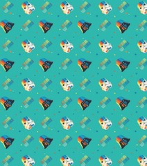 Star Wars Empire Helms Rainbow Turquoise Cotton Fabric Remnant 31″ x 44″