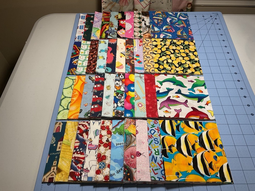 I SPY Quilt Squares Lot of (40) 5″x5″ 100% Cotton, Rotary Cut, RARE SQUARES