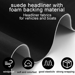 Suede Headliner Fabric 80×60″ with Foam Backing for Car Roof Repair