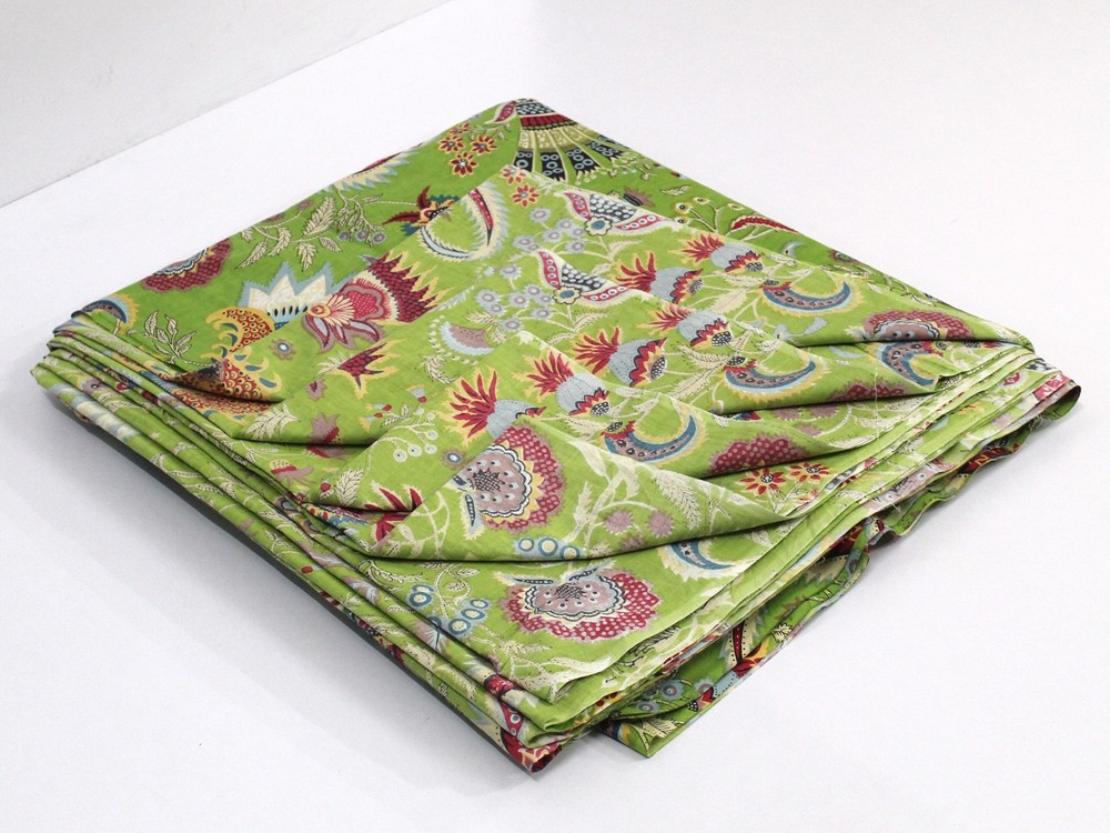 7 Yard Multi Hand Printed 100%Cotton Fabric NO TARRIF CHARGES 100%✅ZK_336