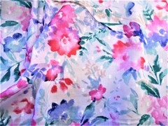 Fabric Quilting Cotton Apparel Swiss Dot Soft Petals Blue Pink Teal Floral T26