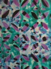 6 YDS GREENS & PURPLES & BLUES GEOMETRIC PRINT 100% COTTON OOP