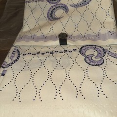 6 Yards Original Hollandais Fabric Purple, White And Blue Reflective Dots