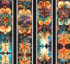 Quilting Treasures – Solstice Kaleidoscope Border Stripe Quilting Fabric – BTY