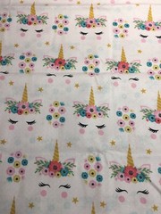 Novelty Prints Cotton Fabric – Pretty Pink Unicorn – 1 Yard (36”x44”)