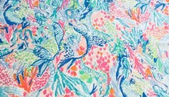 Lilly Pulitzer fabric Mermaids Cove organic cotton poplin 1/2 yard. 18X 54 inch