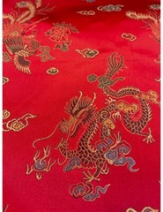 RED Chinese Dragon Brocade Jacquard Fabric 45″ Wide BTY