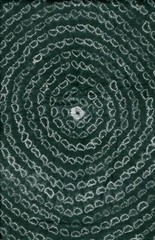 Green White Fabric Piece Mali Batik Tie Dye Global African Ethnic Global (~2 yd)