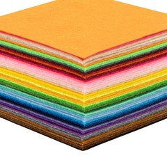 100PCS Colored Felt Sheets – 3.7 X 3.7 Inches & 1Mm Thick Non-Woven Fabric for D