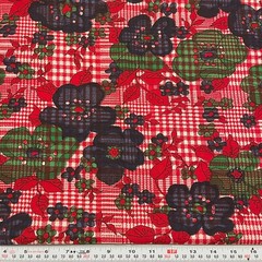 Vintage Floral Shepherd Check Unbranded Cotton Fabric by the HALF YARD